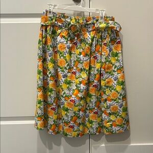 ModCloth Floral Citrus Print Skirt
